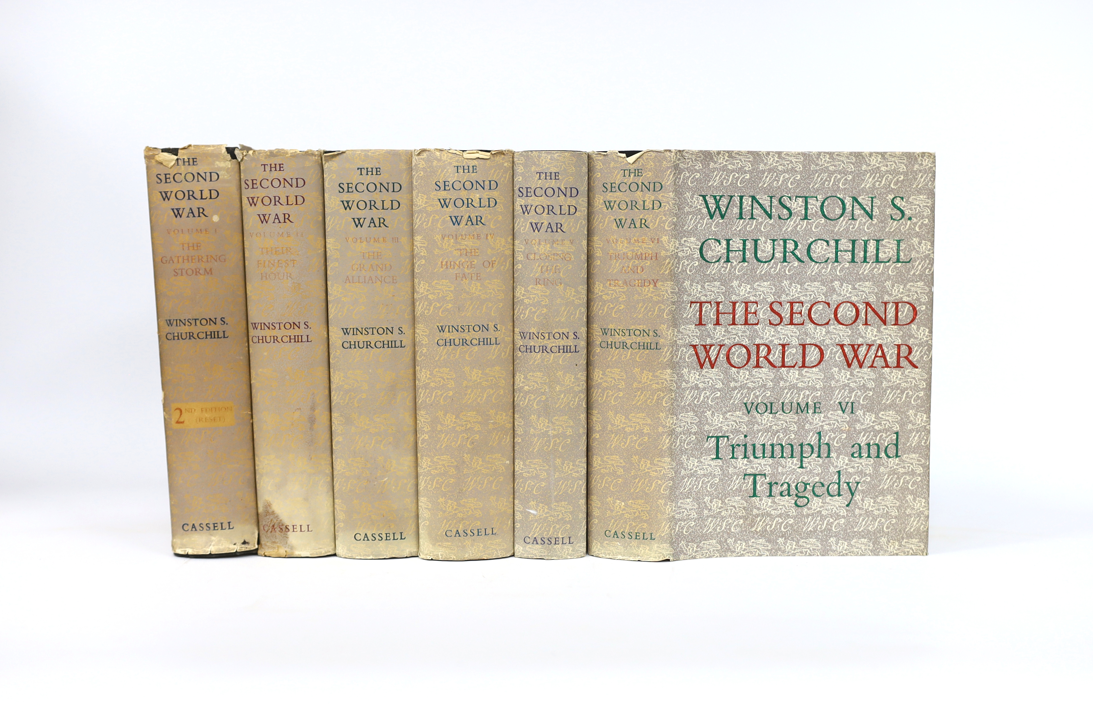 Churchill, Winston Spencer - The Second World War, 6 vols. (first editions, save vol. I which is new edition, revised and reset). num. maps (some folded); d/wrappers. 1949-54